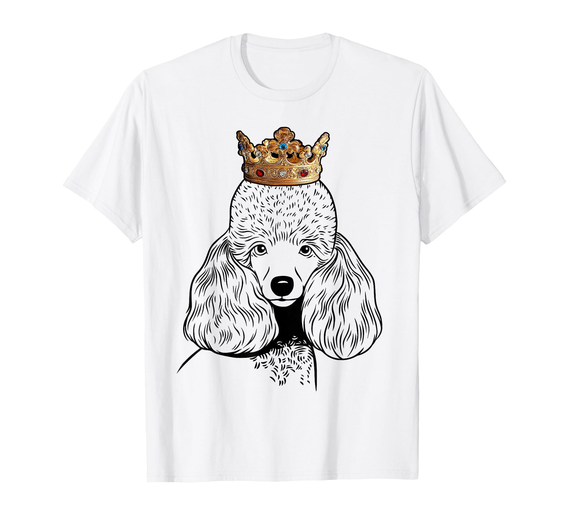 Miniature Poodle Dog Wearing Crown T-Shirt