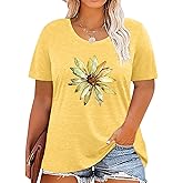 Plus Size Tshirts for Women Graphic Tees Summer Casual Tops Loose Cute Trendy Clothes Tee Shirt