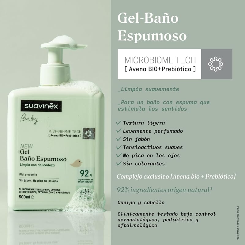 , Gel de Champô Espumante para Bebés, para Pele e Cabelo, 500 ml