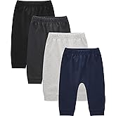 JARMAKO Baby Boys Cotton Pants, 4-Pack Sweatpants, 0-18 Months