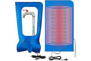Glooglitter Electric Heated Outdoor Faucet Cover for Winter Freeze Protection 25.2"x14" Heating Hose Bib Covers for Winter, Water Pipe Heater for Garden Lawn Faucet Insulated Spigot Protector, Blue