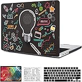 Compatible with MacBook Pro 16 inch Case 2021-2024 Release M4 A3403 A3186 M3 A2991 M2 A2780 M1 A2485 Pro/Max Hard Shell Plastic Case &Mac OS Keyboard Sticker&Keyboard Cover (Black Bulb)