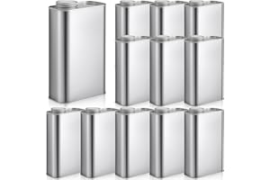 Maxdot 12 Pcs F Style Metal Can Reusable Metal Can with 1.5" Opening for Liquid, Paints, Pigment, Double Lid Secure Storage and Easy Pouring, Non Food Grade (1 Quart)