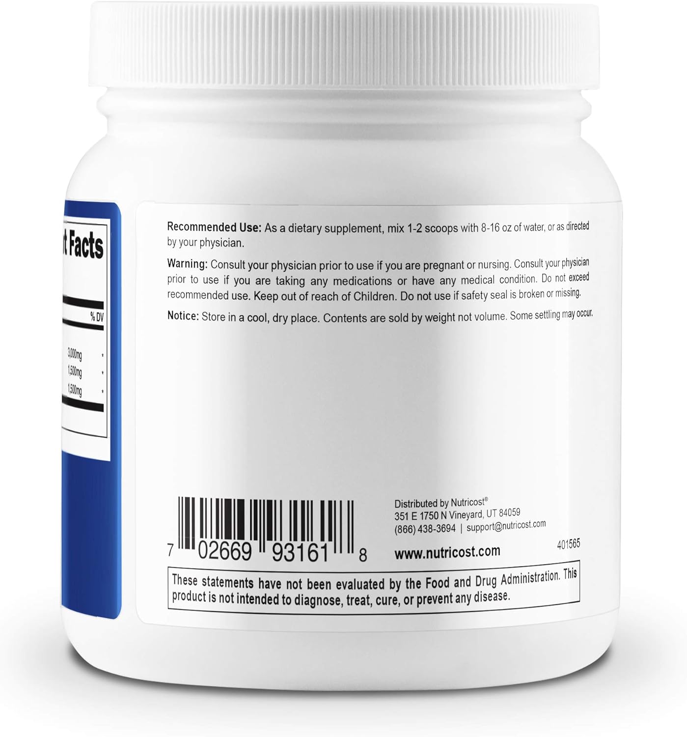 Nutricost BCAA Powder 2:1:1 (Unflavored) 90 Servings - High Quality Branched Chain Amino Acids: Health & Personal Care