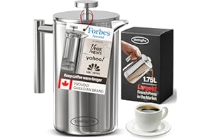 SterlingPro Stainless Steel French Press Coffee Maker 1.75 L (59 oz) Mirror – Double Walled Insulated Extra Large French Pres
