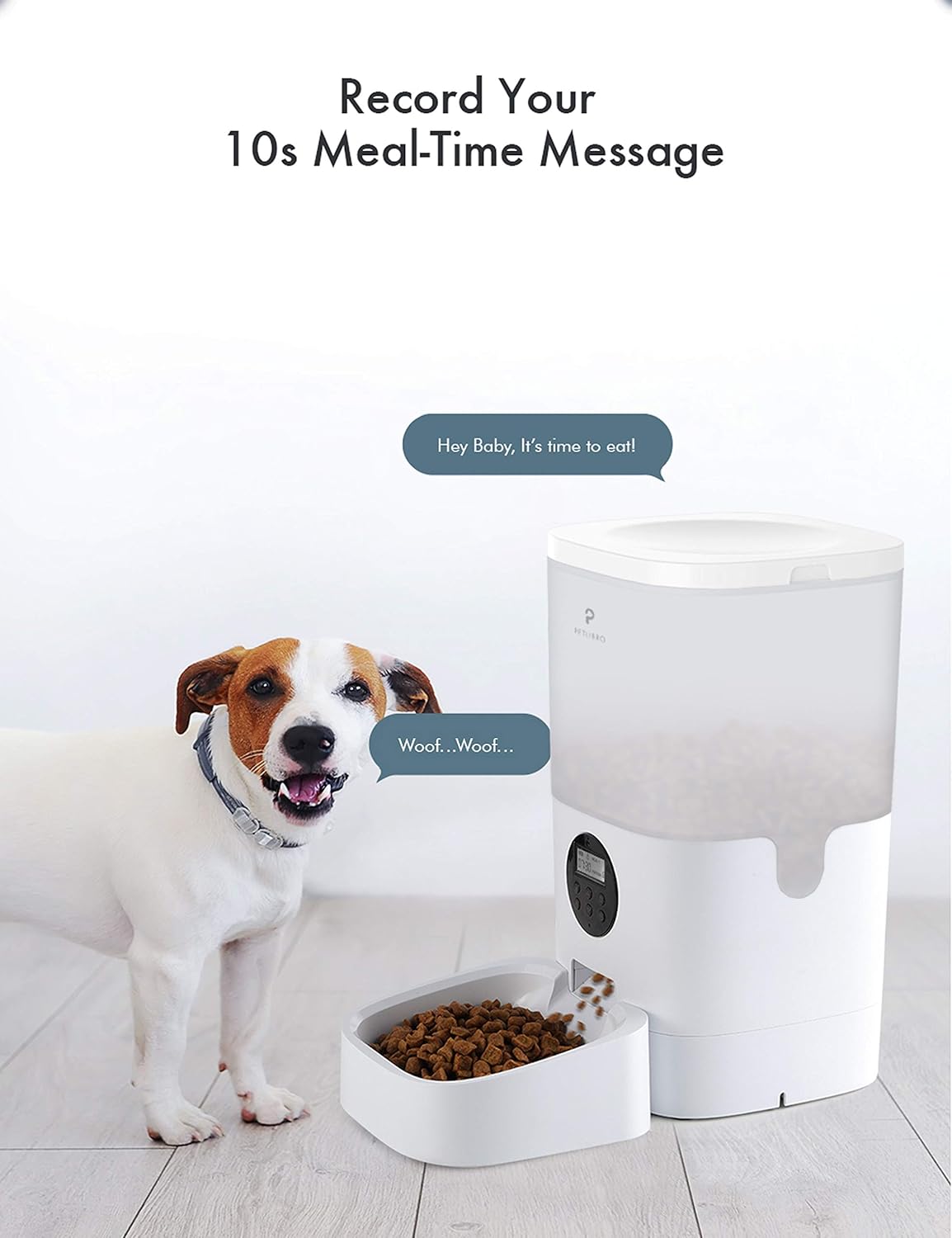 Pet Supplies : PETLIBRO Automatic Cat Feeder, Transnsparent Timed Cat Feeder with Desiccant Bag for Dry Food, Programmable Portion Control 1-4 Meals per Day & 10s Voice Recorder for Small/Medium Pets (6L) : 