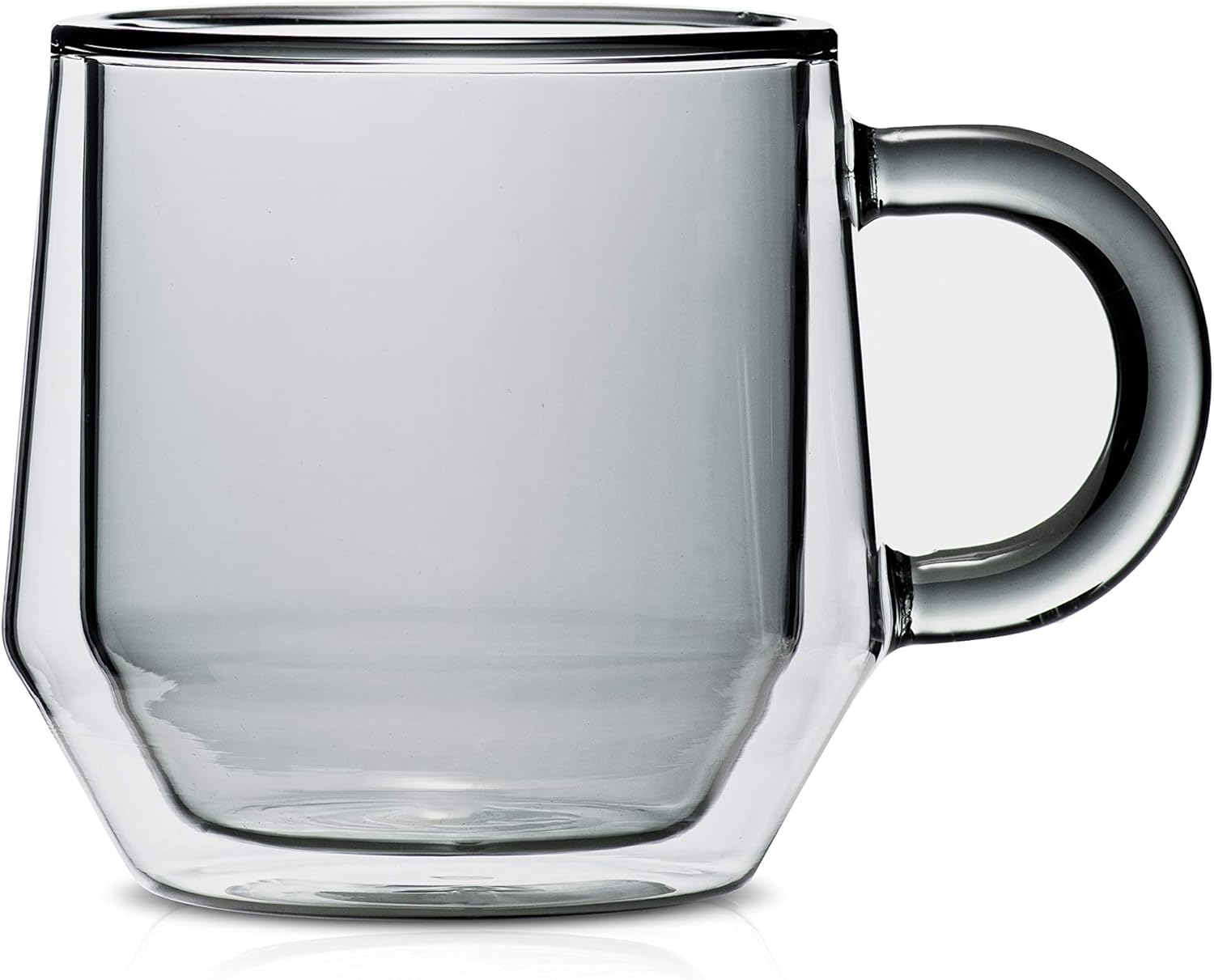 Double Walled Glass Coffee Mugs by Hearth I 2, 6oz Smoked