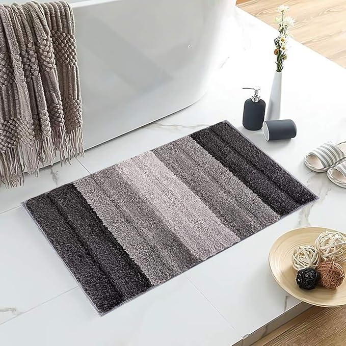 Lewondr Bathroom Rug NonSlip, Soft Microfiber Entry Way Door Mat