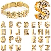stino Rhinestone Letter Charms Set for Junk Cases, 52 Pieces, Slide Alphabet Beads for Phone Cases, Bracelets, DIY Jewelry Making, Silver