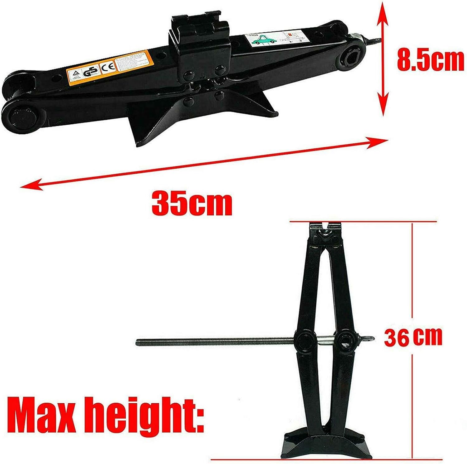 17mm 19mm 21mm 23mm Socket Portable Tool 2 Ton Scissor Jack For Travil Trailer Tyre Repair Tools Kit Lift Jack Wheel Wrench With Speed Handle For Cars Caravans Honda Jazz Audi Bmw Benz Ford Truck Vehicle Lifts Hoists