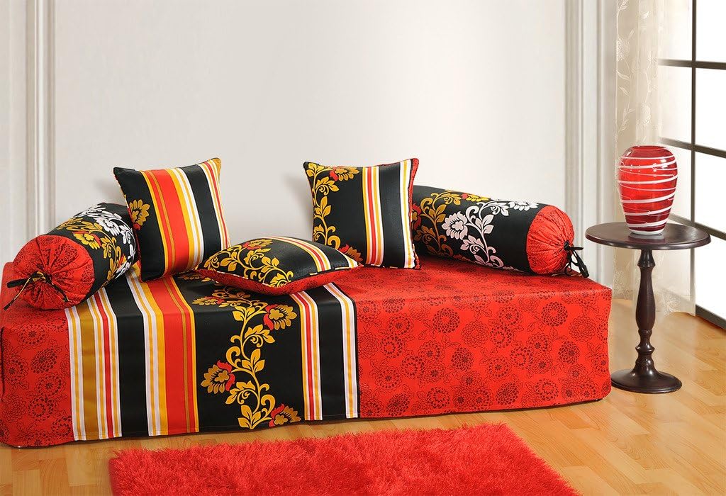 Swayam Diwan Set with Bolster and Cushion Covers (Set of 6)