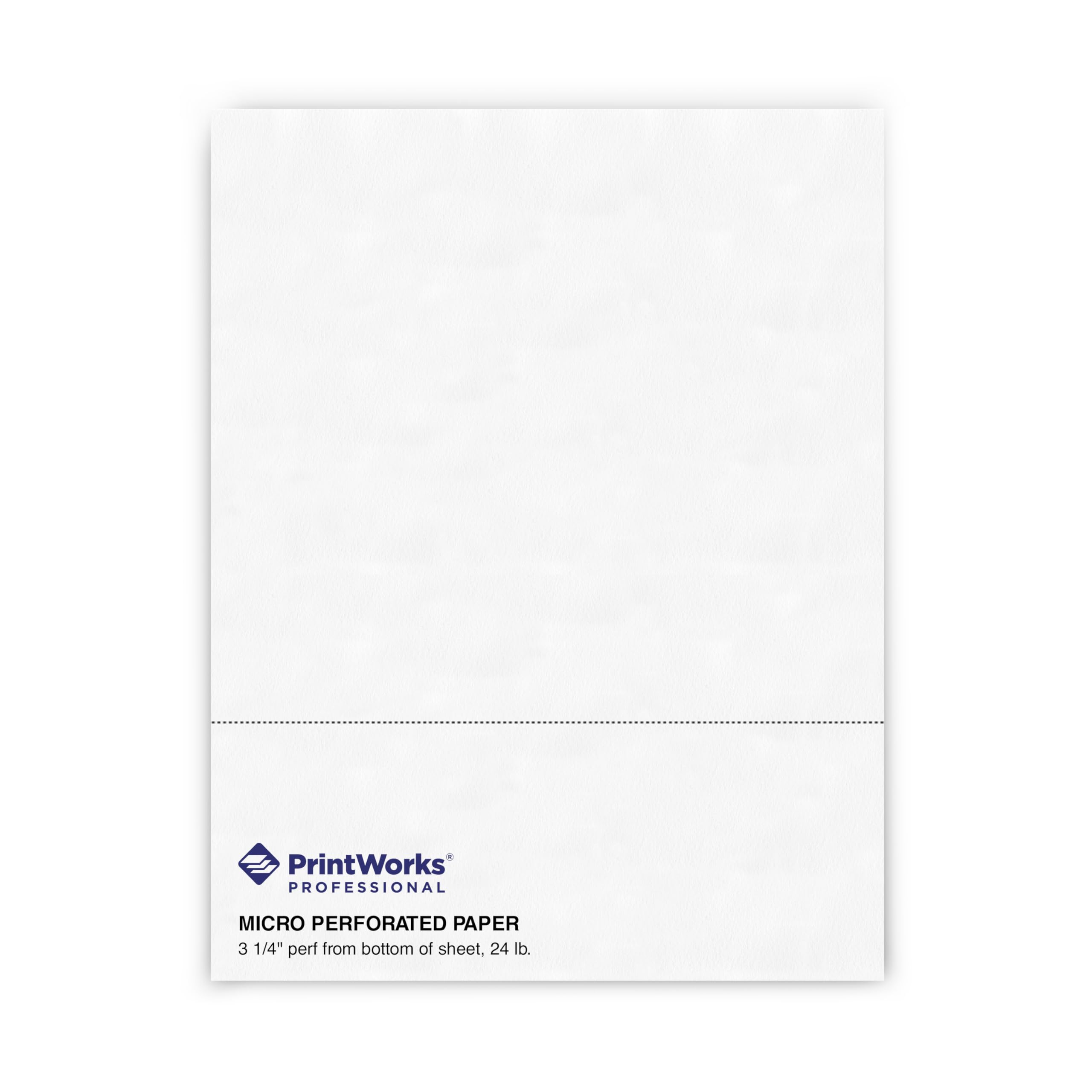 PrintWorks Professional 3 1/4" Perforated Paper, 500 Sheets, 24 lb, White (04117)