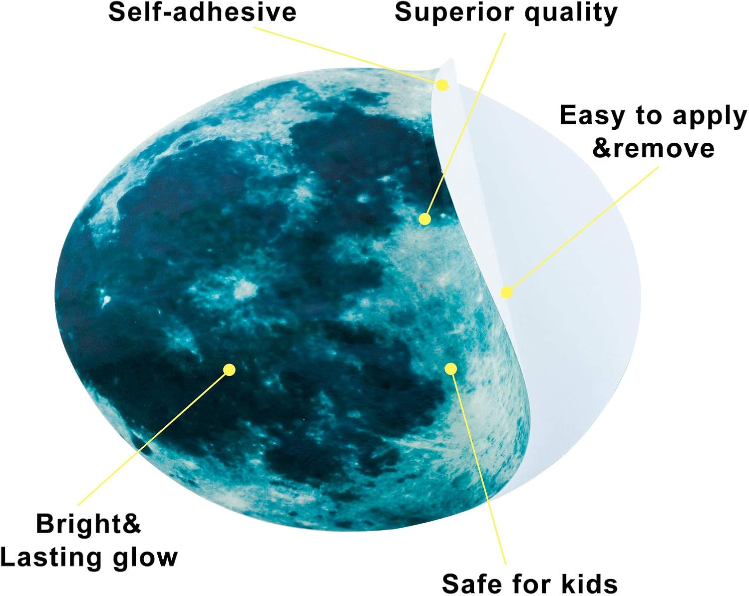 Glow in The Dark Moon and Stars Wall Stickers, 437PCS Adhesive Room Decor, Ceiling Art Stickers for Starry Sky at Night, Removable Wall Stickers, Great for Kids’ Bedroom: Kitchen & Dining