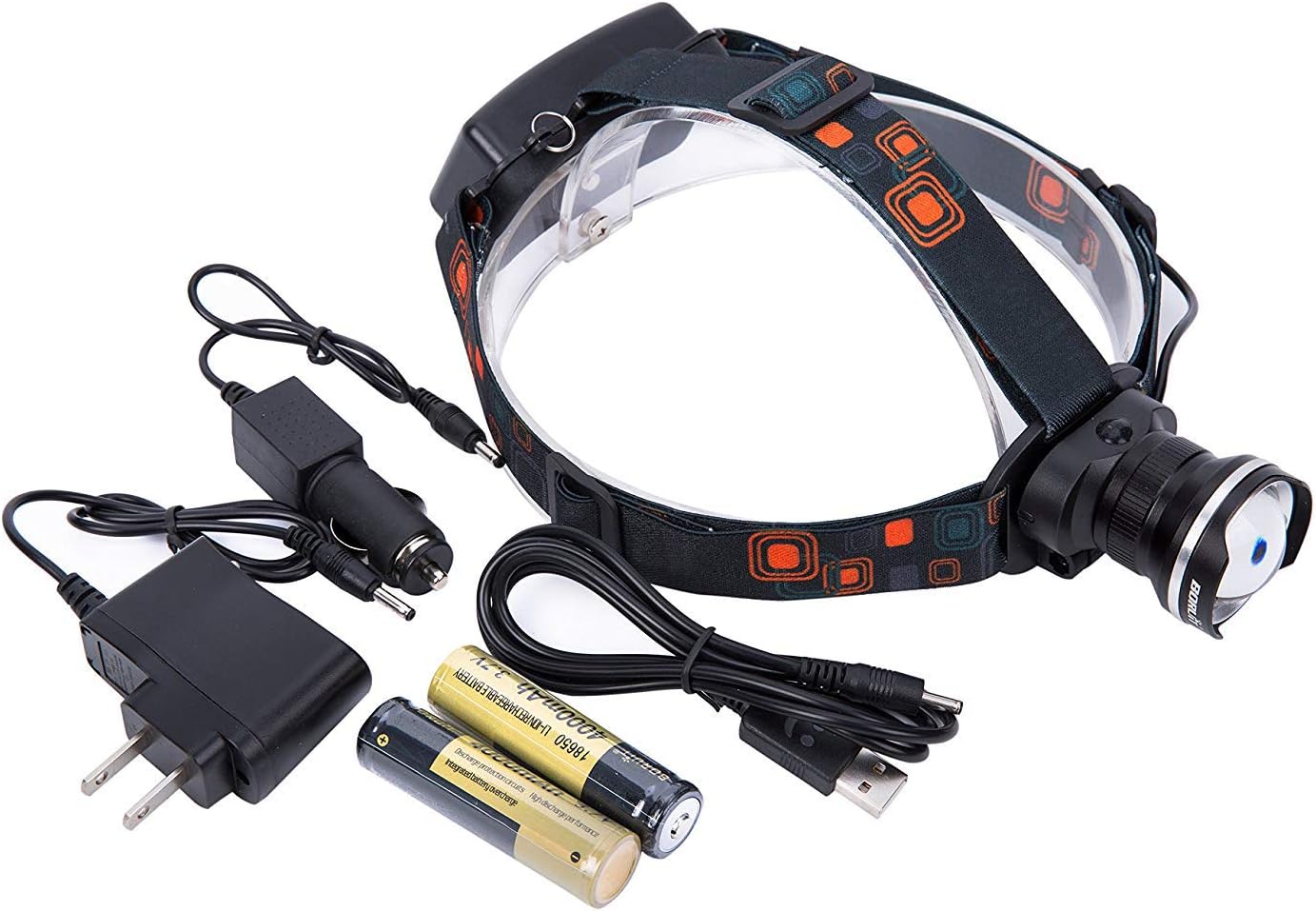 LIGHTESS LED Head Lamps Waterproof Focus XM-T6 Rechargeable Headlamps Flashlight for Camping Running Hiking, SQ1 - - 