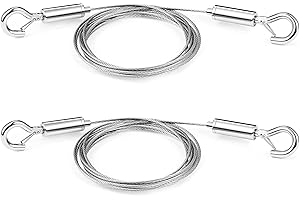 2PCS Adjustable Heavy Duty Picture Hanging Wire Kit with 2 Hooks,304 Stainless Steel Suspension Kits for Mirror,LED Panel Lig