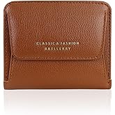 MultiValue Small Wallet for Women, PU Leather Credit Card Holder Bifold Slim Ladies Wallet with ID Window Coin Pocket (Brown)