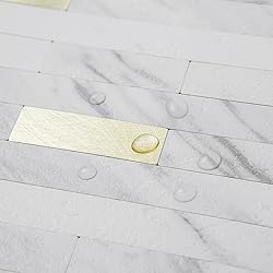 AULIGET 20 Sheets White Marble Look Mixed Metal