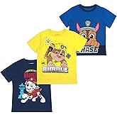 Paw Patrol Nickelodeon Boys 3 Pack Short Sleeve T-Shirt for Toddler and Big Kids
