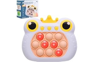 Anpole Quick Push Game Pop Fidget Toys for Kids Adults, Handheld Game Fast Puzzle Game Machine, Push Bubble Stress Relief Toy Sensory Toys Party Favors Kids Gifts for 3-12 (White Frog)