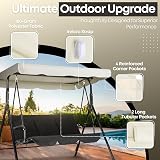 Flexzion Replacement Canopy for Outdoor Swing 66 x 45 White UV Weatherproof view 5