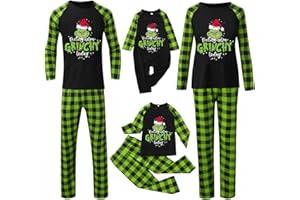 GENERIC Grinches Family Christmas Pajamas Matching Sets, Grinchs Pajamas for couples, Xmas PJs Sets Holiday Sleepwear