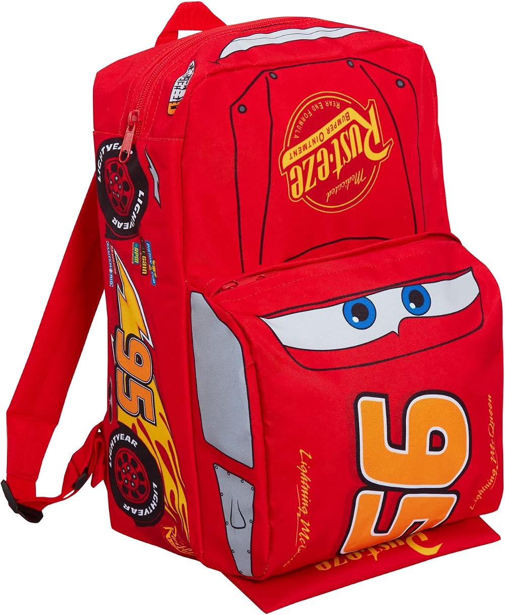Disney Cars 3D Backpack Lightning McQueen School Bag Kids Red 40cm 27cm