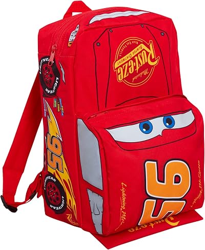 Disney Cars 3D Backpack Lightning McQueen School Bag Kids Red 40cm 27cm