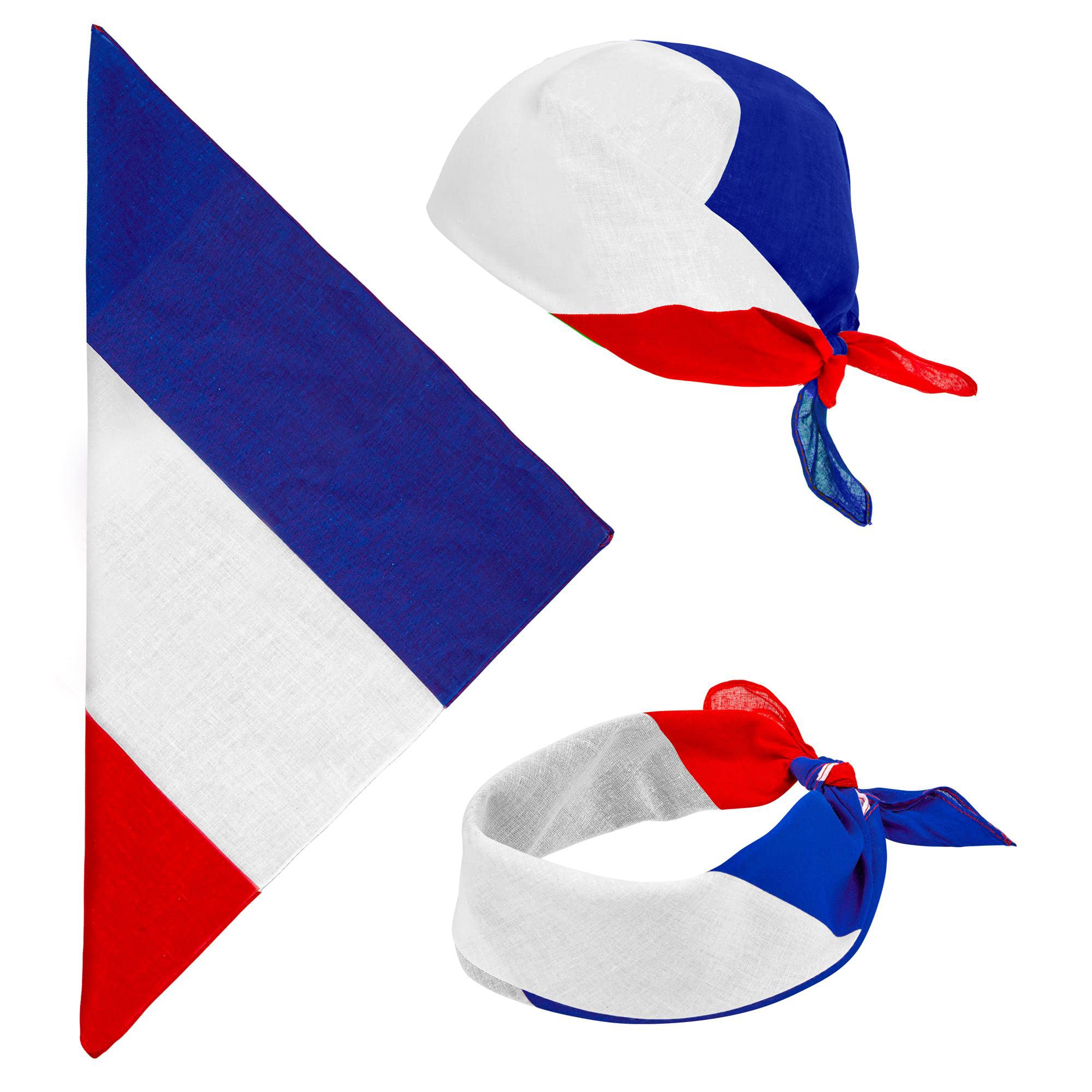 Bandana France 55cm Bandana Hats Caps & Headwear for Fancy Dress Costumes Accessory