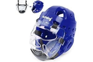 TuToing Kids Adults Karate Headgear MMA Martial Arts Helmet, Removable Face Shield, Soft Head Gear for Sparring Grappling Muay Thai Kickboxing Taekwondo Training