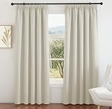 PONY DANCE Pencil Pleat Thermal Curtains 66x90 Dark Beige Blackout Panels