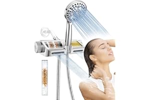 Filtered Shower Head with Handheld Combo - Dual 2-in-1 Spa System with Massage Shower Head and 10 Modes Hand Held Shower Head