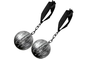 FLAHARD 2 Pcs Halloween Ball and Chain Prison Shackles Chain Ball Plastic Toys Chain Ball for Halloween Cosplay Props Prison Themed Party Accessory