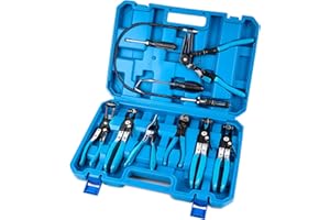 NKPYLN 9PCS Professional Hose Clamp Pliers Set for Automotive, Long Reach Flexible Wire & Swivel Jaw Pliers for Fuel, Oil, Coolant Radiator Heater and Water Hoses
