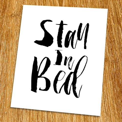 Amazon Com Stay In Bed Print Unframed Bedroom Decor