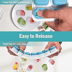 Ice Cube Trays for Freezer - 3 Pack 42 Cubes, Easy