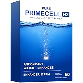 Hydrogen Tablets for Drinking Water with Magnesium, 12PPM 60 Count | H2 Antioxidant Support for Cellular Health, Energy, Muscle Recovery, Hydration &amp; Daily Wellness