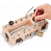 14-Hole Wooden Therapy Pegboard Multifunctional Finger Dexterity Grip Strength Trainer for Fine Motor Skills Hand-Eye Coordination Ideal for Home Office Occupational Therapy