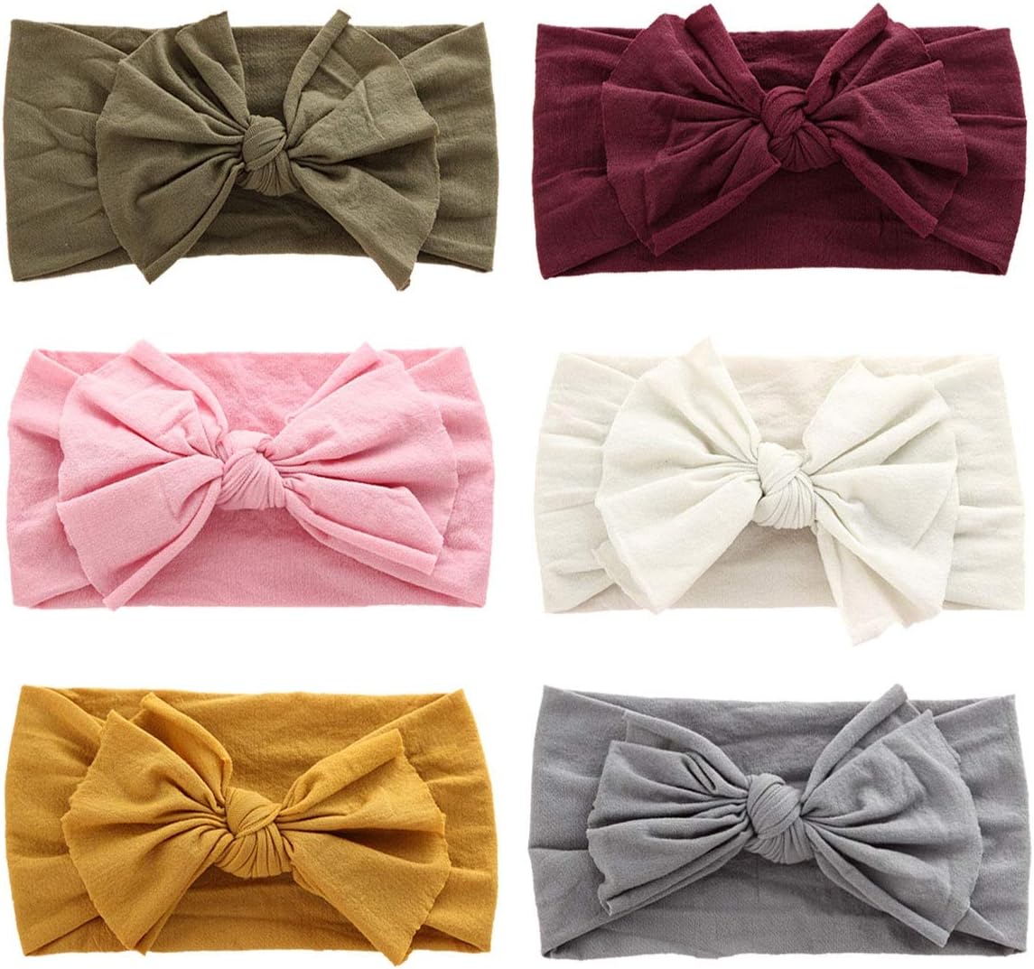 Baby Girl Headbands with Bows Soft Nylon Newborn Headbands for Baby Girls Toddler Infants Hair Bows Hair Accessories