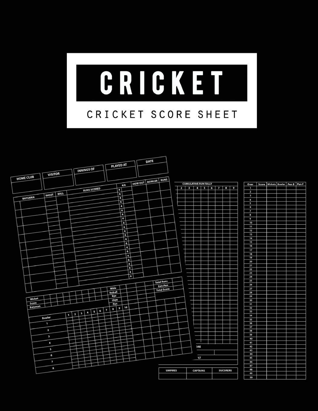 ... Record Score Score Cricket Game Keeper Sheet: Cricket