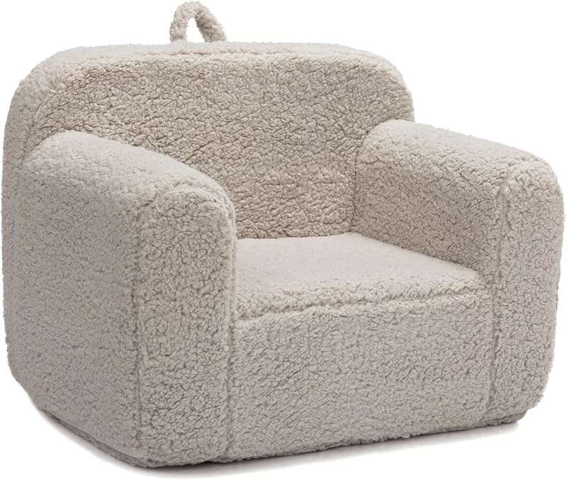 BEJOY Kids Sofa Ultra-Soft Snuggle Foam Chair Light Grey