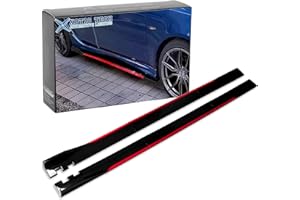 X XOTIC TECH Xotic Tech Car Lower Side Skirts Protect Rocker Panel Splitter Winglets Diffuser Bottom Line Extension Body Kit Universal Fit