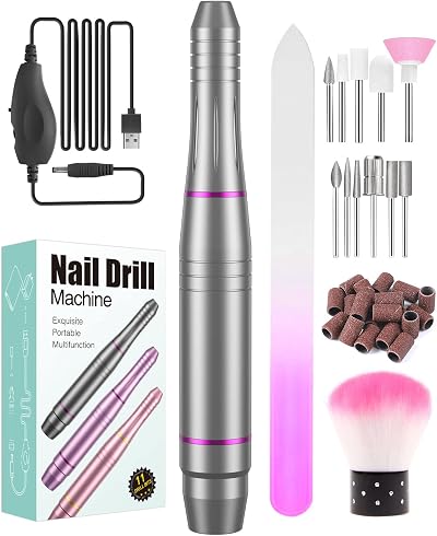 Nanssigy Electric Nail File Professional Nail Drill 20000 RPM USB USB-C
