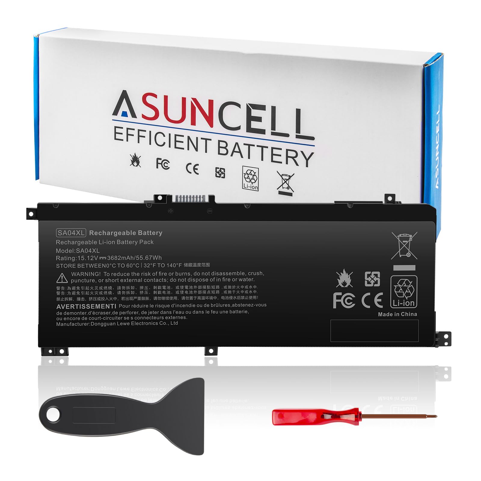 Photo 1 of ASUNCELL SA04XL L43267-005 Battery Replacement for HP Envy X360 15/15T-DR 15M-DR15/15M-DS 15Z-DS 17-CG 17T-CG 17M-CG Series HSTNN-OB1G HSTNN-OB1F SAO4XL