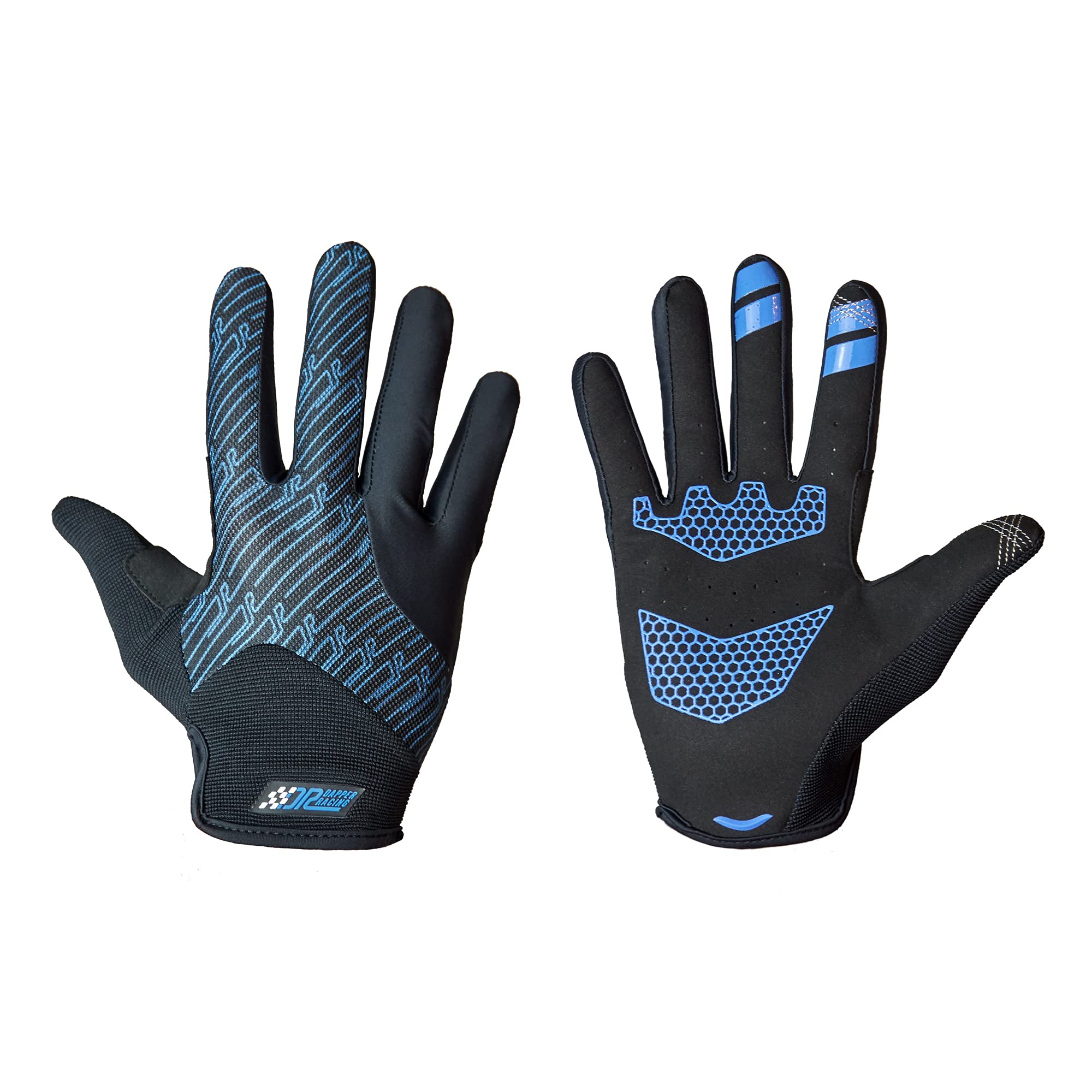 DAPPER RACING | SIM RACING Gloves with Touchscreen | Palm Reinforcement | Non-Slip Silicone for Optimum Grip | Lightweight and Breathable | Designed for Simulator Lovers (M)