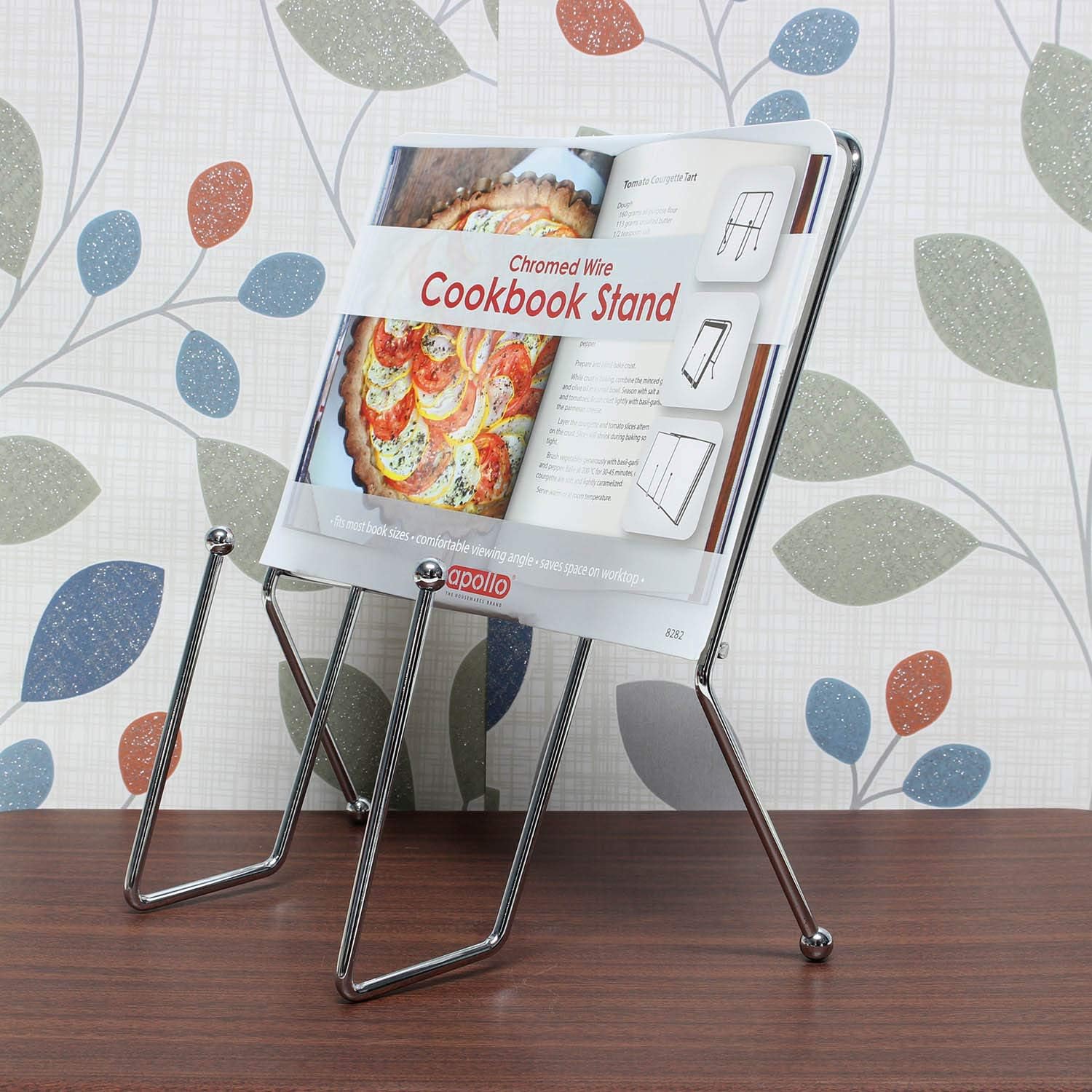 Chrome 22.7 x 13.3 x 22.4 cm Apollo Cook Book Holder Home & Kitchen