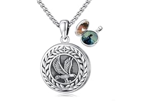 EUSENSE Picture Locket Necklace for Women Men Rose 14K Real Gold 925 Sterling Silver Jewelry Heart Locket Necklace that Holds Pictures Tree of Life Viking Wolf Celtic Knot St Christopher St Michael Pendant