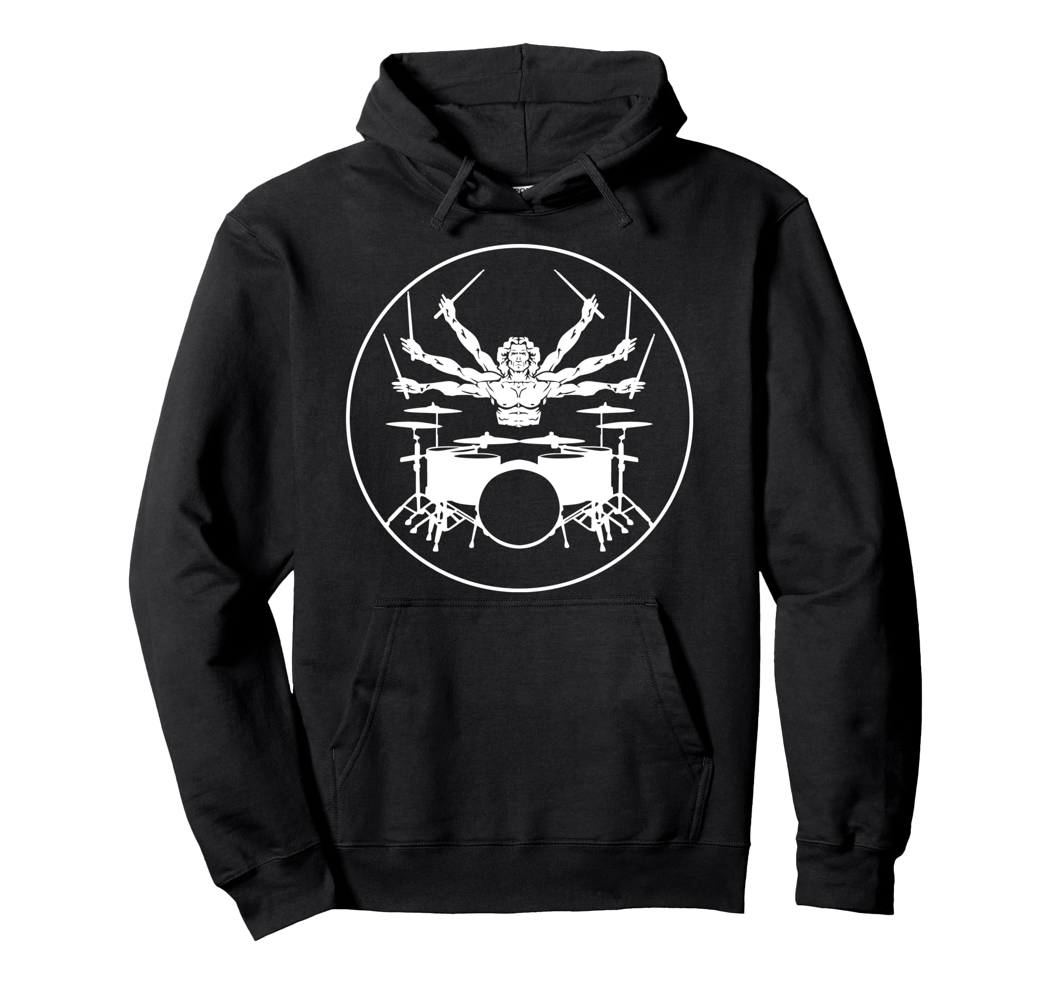 Drummer with 6 arms - percussion drumsticks Pullover Hoodie