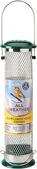 Peckish All Weather Sunflower Heart Metal Bird Feeder Large Blue Black