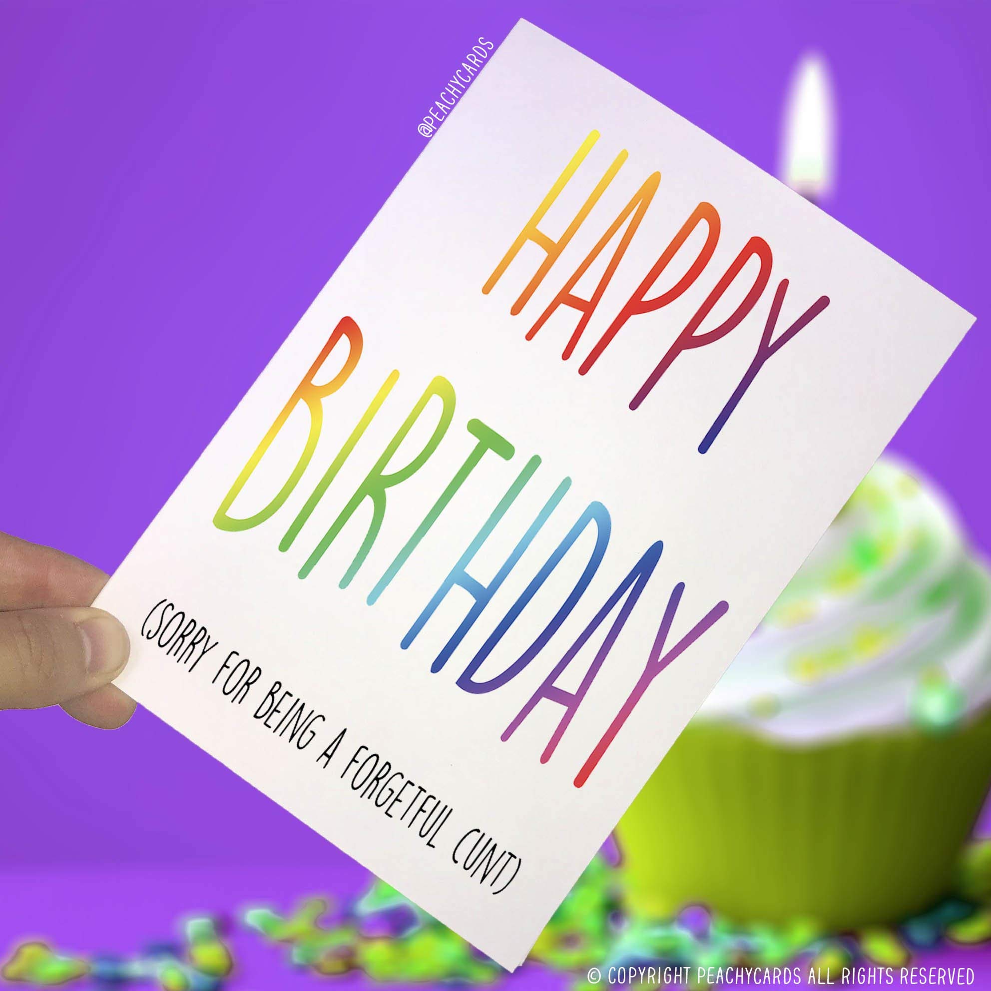 Birthday Cards, Belated Cards, Crude Cards, Funny Cards, Novelty Cards, Cards for Him, Friend Card, Happy Birthday Cards, C*nt Cards, PC34