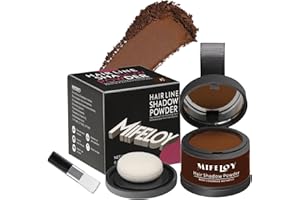 Mifeloy Root Touch Up Powder, Instantly Gray Hair Cover Up, Women Color Root Coverage Shadow Powder for Thinning Grey Hairline, Men Roots Concealer for Hair Loss Beard Line Eyebrow, Dark Brown